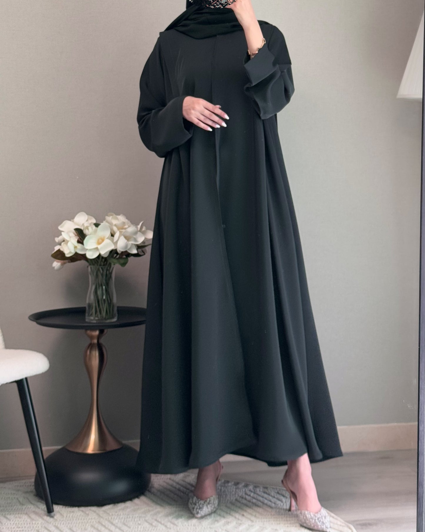 عبايه عمليه تربل كلوش